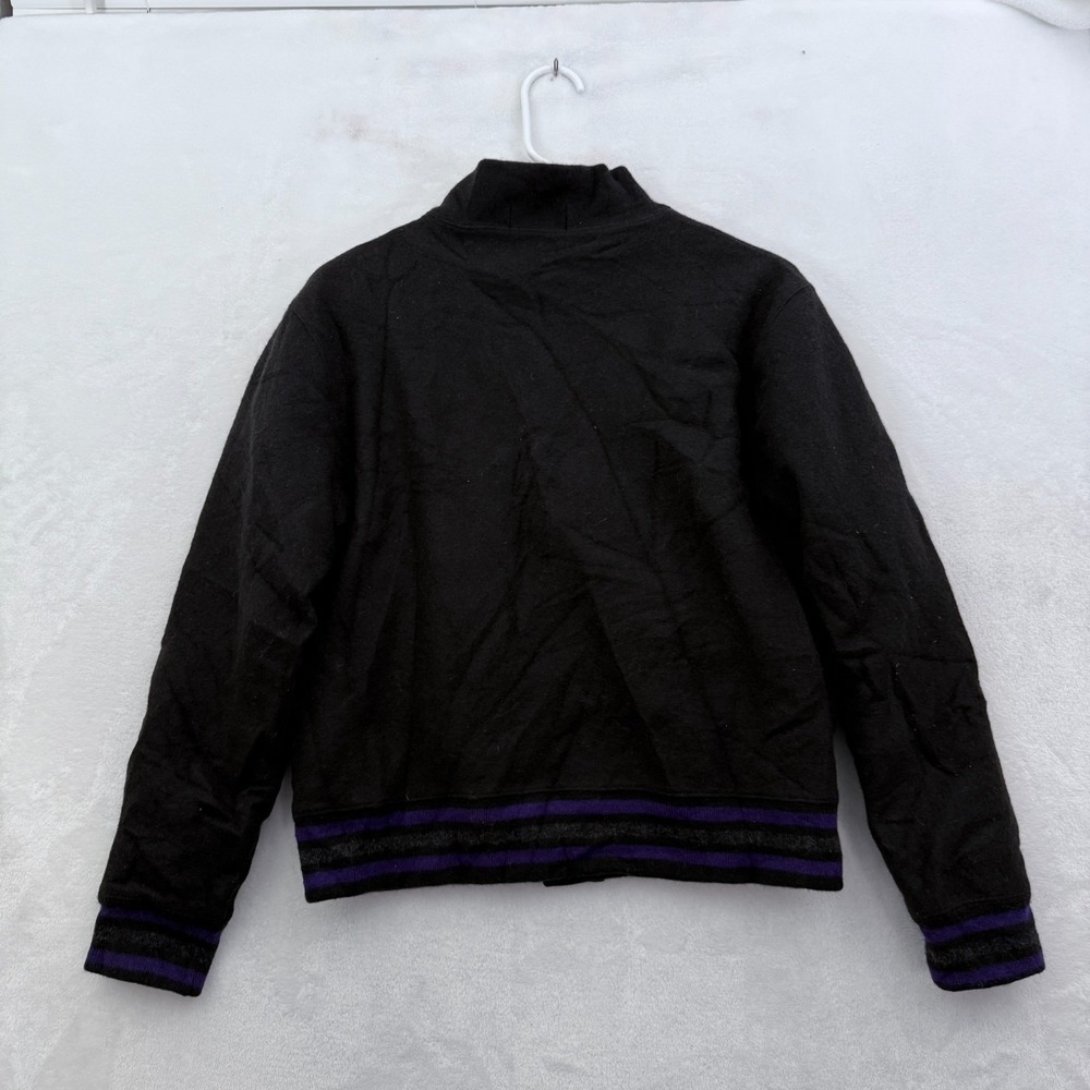 Polo Ralph Lauren Varsity Jacket Mens M Black 100% Wool P Logo Embroidered - Picture 11 of 11